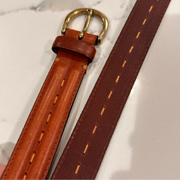 Unbranded Mens Cognac Brown Genuine Leather Handmade Belt Size 36 Made In Turkey - Picture 7 of 10